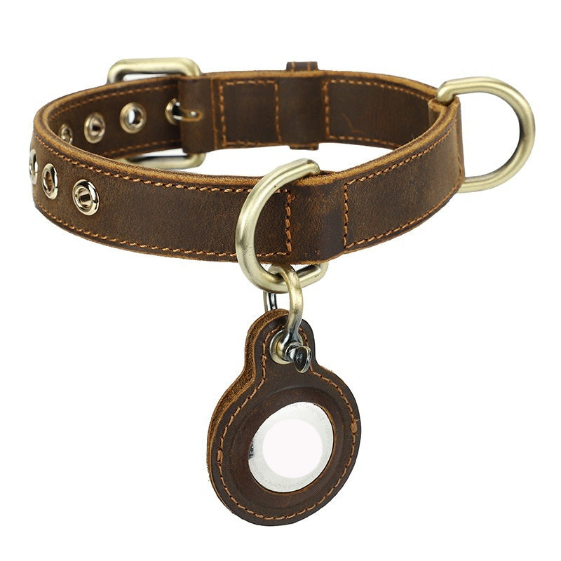 Retro Double-sided Cowhide Dog Collar